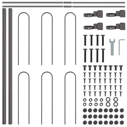 Recinzione per Giardino 7 pcs Grigio 11,9 x 0,6 m | homemem39