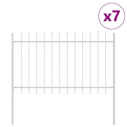 Recinzione per Giardino 7 pcs Bianco 11,9 x 0,8 m