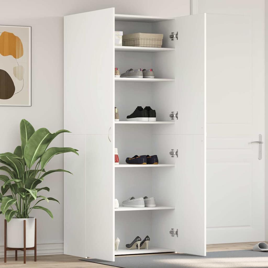 Mobile per scarpe Bianco 80 x 35.5 x 180 cm Legno multistrato