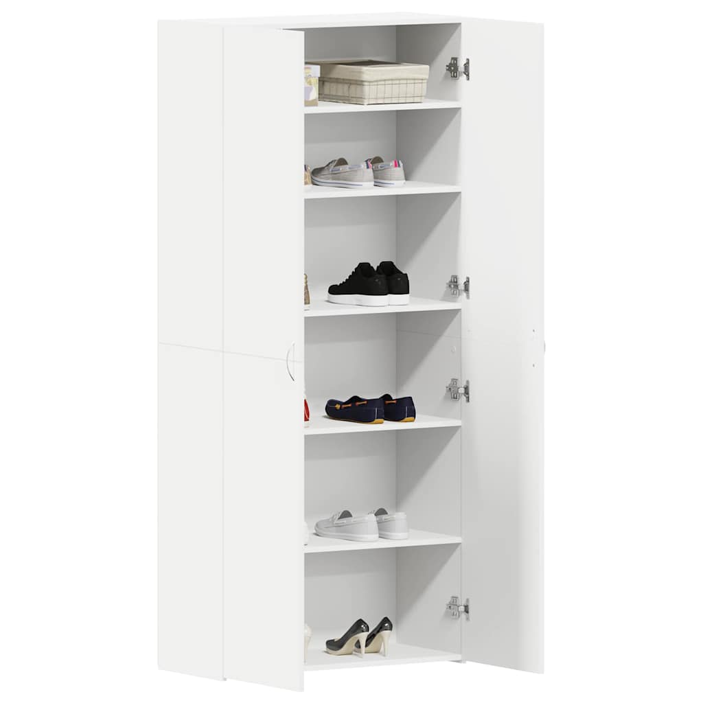 Mobile per scarpe Bianco 80 x 35.5 x 180 cm Legno multistrato