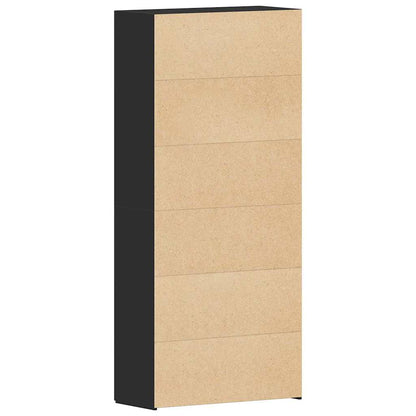 Mobile per scarpe Nero 80 x 35.5 x 180 cm Legno multistrato