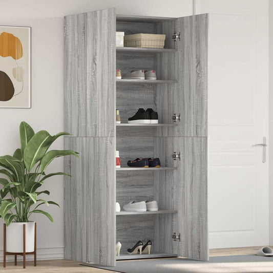 Mobile per scarpe Grigio 80 x 35.5 x 180 cm Legno multistrato