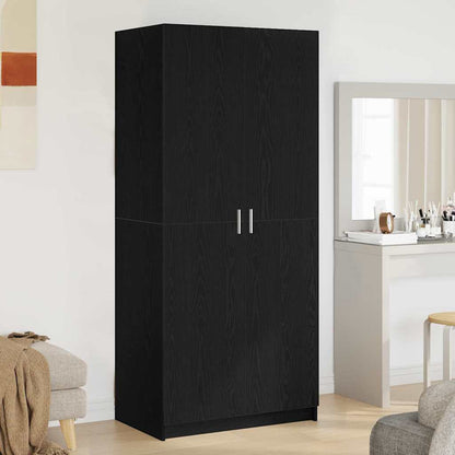 Guardaroba con porta Nero 80 x 51 x 180 cm Legno multistrato
