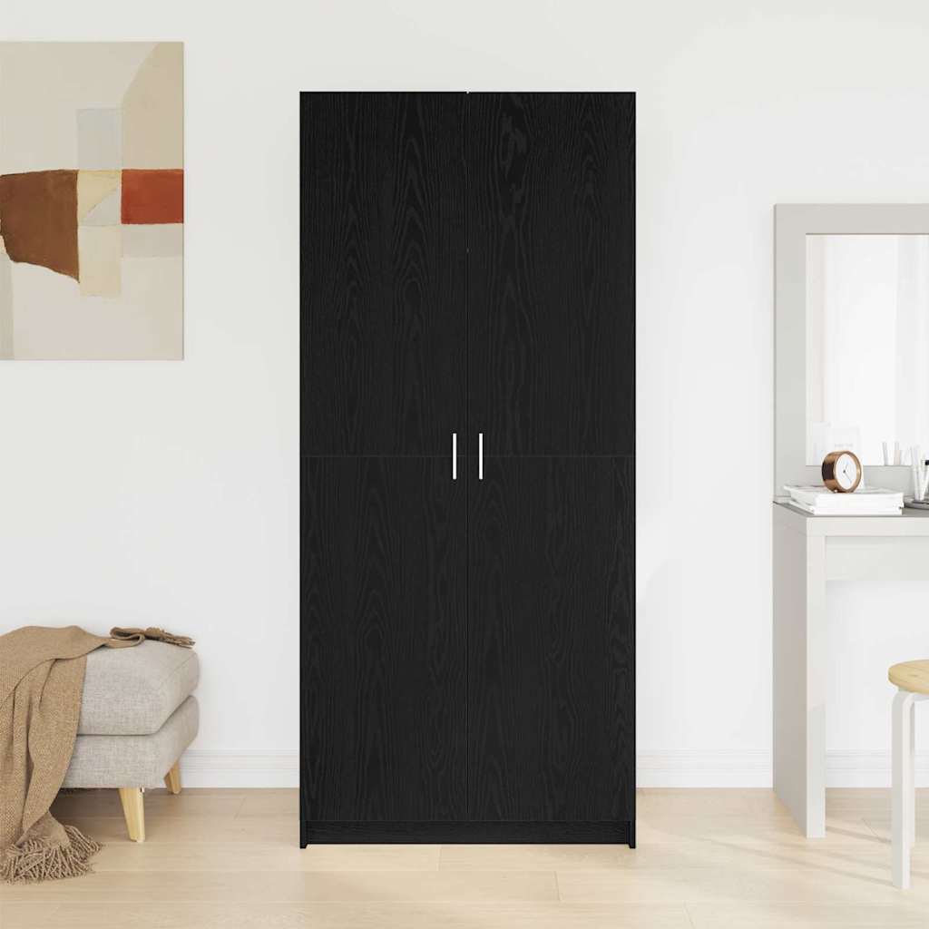 Guardaroba con porta Nero 80 x 51 x 180 cm Legno multistrato