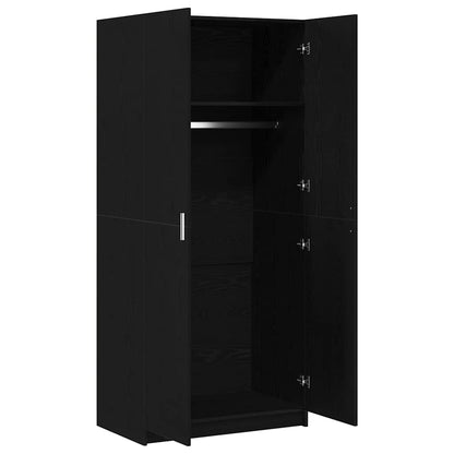 Guardaroba con porta Nero 80 x 51 x 180 cm Legno multistrato