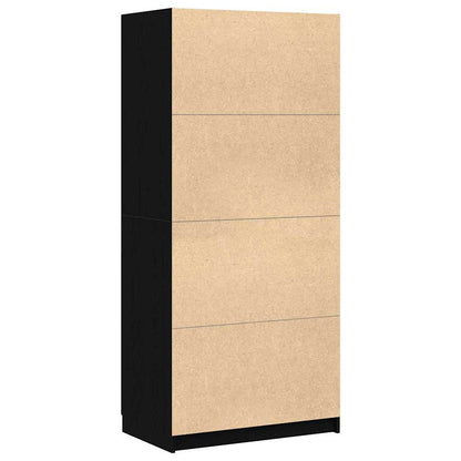 Guardaroba con porta Nero 80 x 51 x 180 cm Legno multistrato