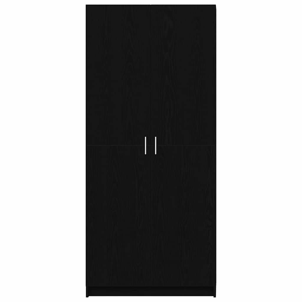 Guardaroba con porta Nero 80 x 51 x 180 cm Legno multistrato