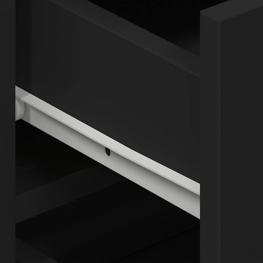 Credenza con cassetto Nero 120 x 36 x 69 cm Legno multistrato - homemem39