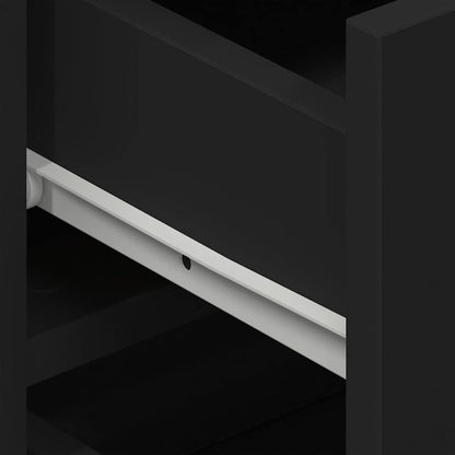 Credenza con cassetto Nero 120 x 36 x 69 cm Legno multistrato - homemem39