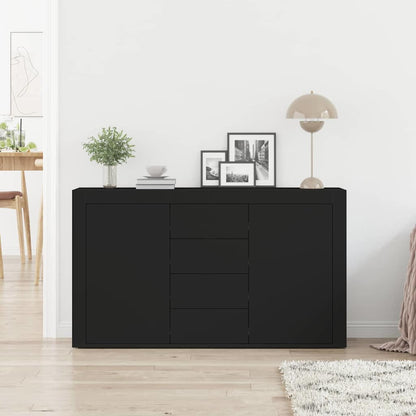 Credenza con cassetto Nero 120 x 36 x 69 cm Legno multistrato - homemem39
