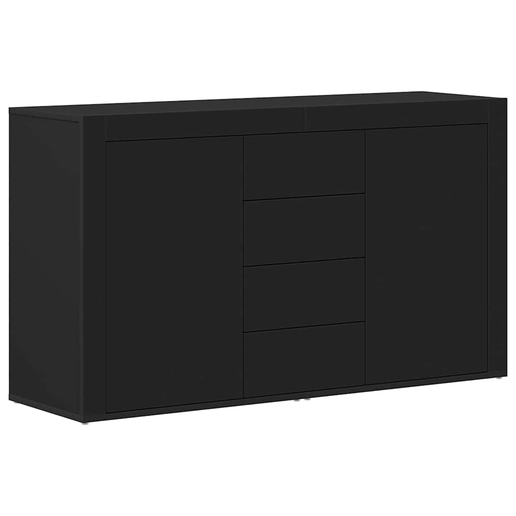 Credenza con cassetto Nero 120 x 36 x 69 cm Legno multistrato - homemem39