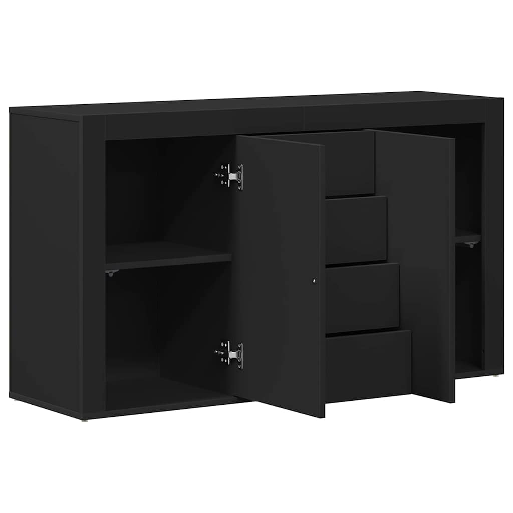 Credenza con cassetto Nero 120 x 36 x 69 cm Legno multistrato - homemem39