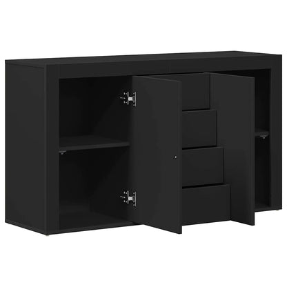 Credenza con cassetto Nero 120 x 36 x 69 cm Legno multistrato - homemem39