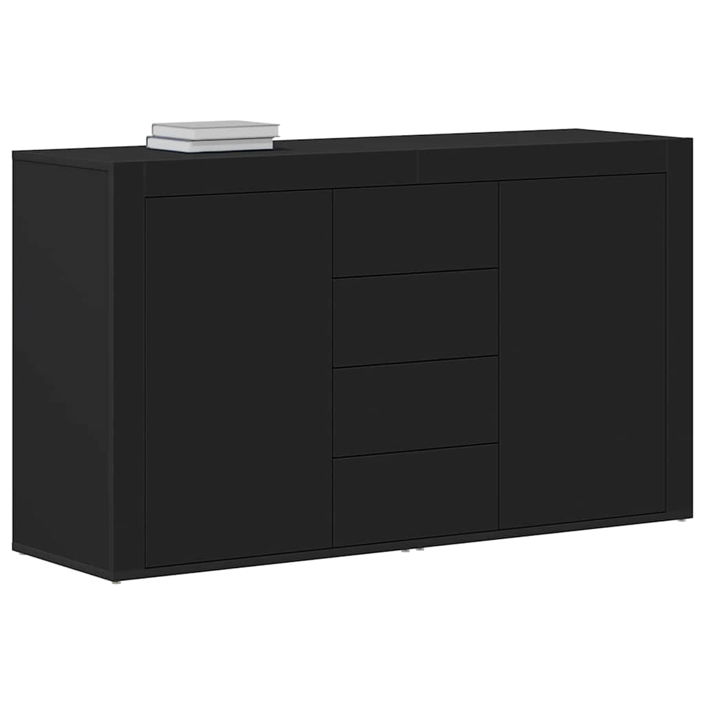 Credenza con cassetto Nero 120 x 36 x 69 cm Legno multistrato - homemem39
