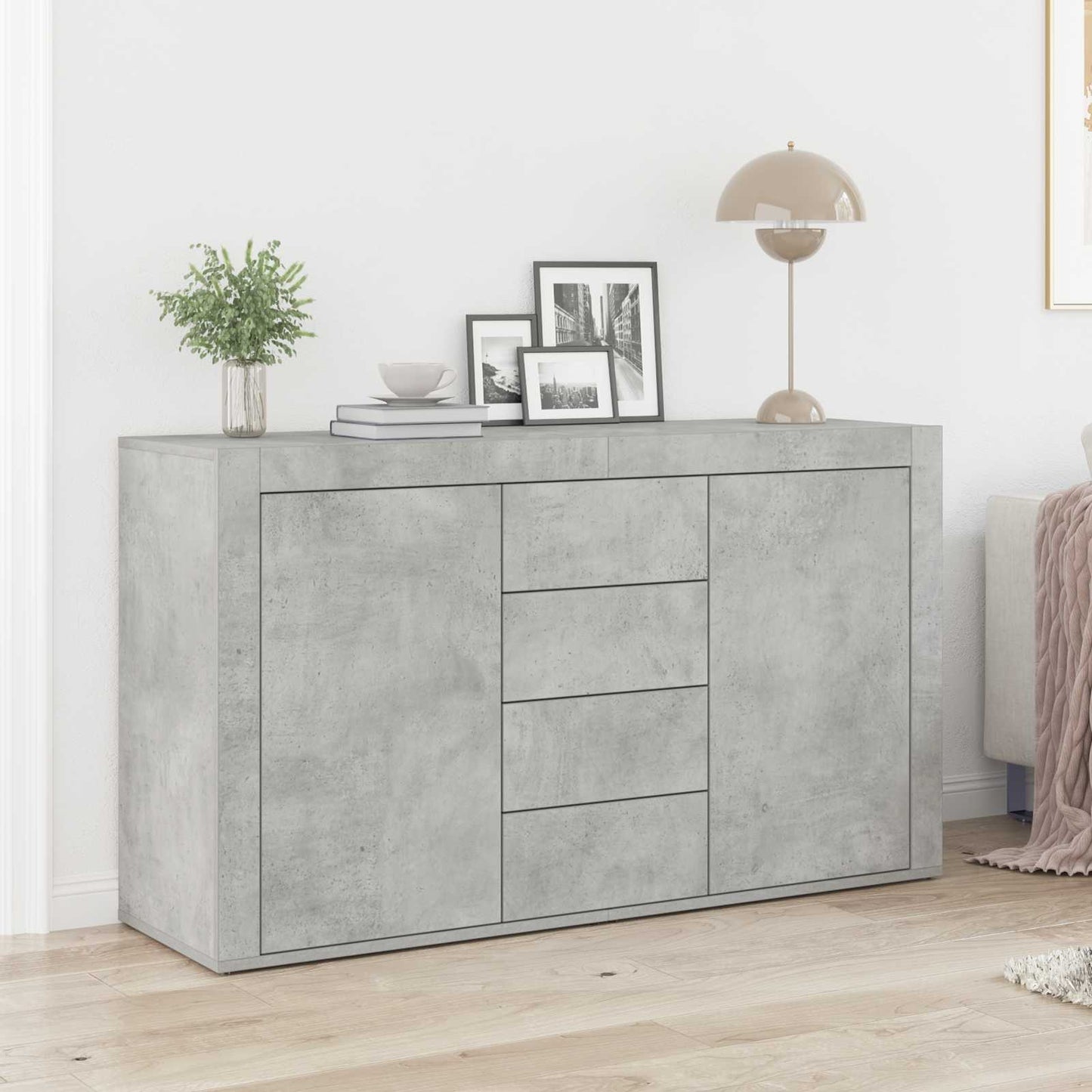 Credenza Grigio cemento 120 x 36 x 69 cm Legno multistrato