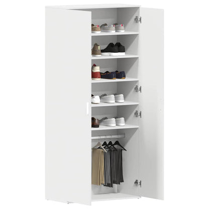Mobile per scarpe Bianco 80 x 39 x 180 cm Legno multistrato