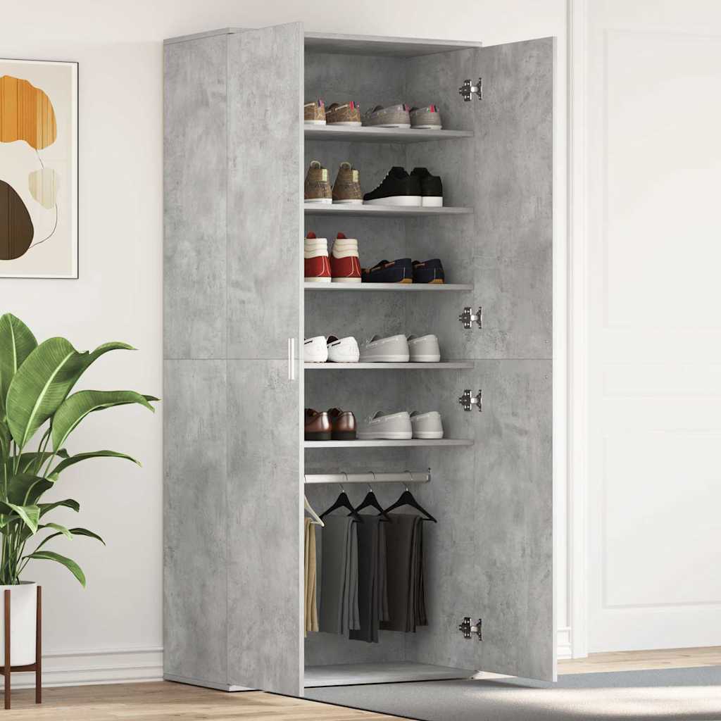 Mobile per scarpe Grigio 80 x 39 x 180 cm Legno multistrato