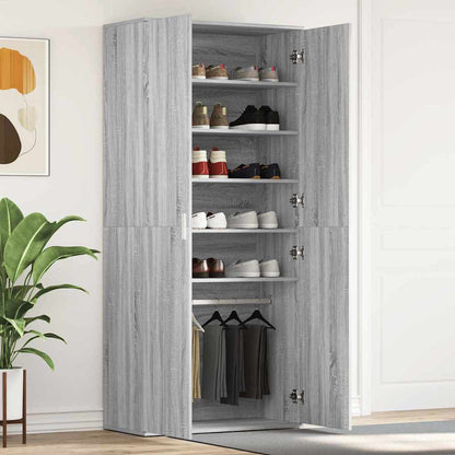 Mobile per scarpe Grigio 80 x 39 x 180 cm Legno multistrato