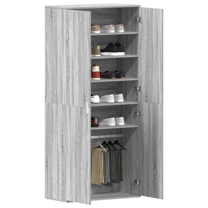Mobile per scarpe Grigio 80 x 39 x 180 cm Legno multistrato