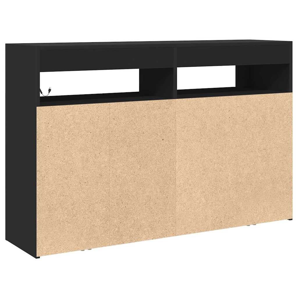 Credenza Nero 116 x 30 x 75 cm Legno multistrato - homemem39