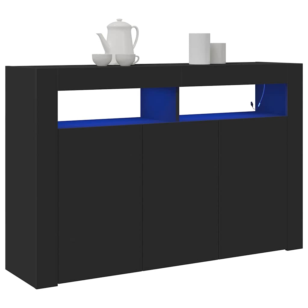 Credenza Nero 116 x 30 x 75 cm Legno multistrato - homemem39