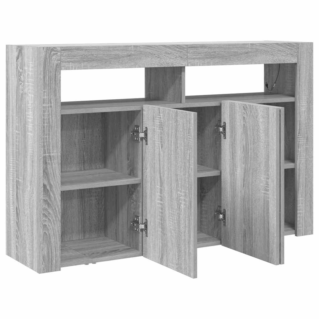 Credenza Grigio sonoma 116 x 30 x 75 cm Legno multistrato - homemem39