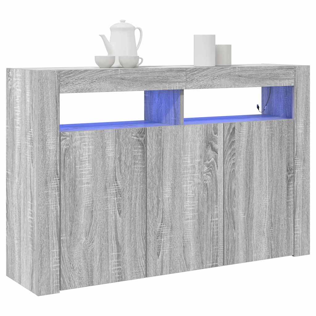 Credenza Grigio sonoma 116 x 30 x 75 cm Legno multistrato - homemem39