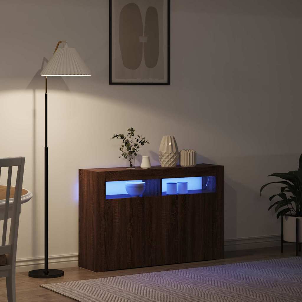 Credenza Rovere marrone 116 x 30 x 75 cm Legno multistrato - homemem39