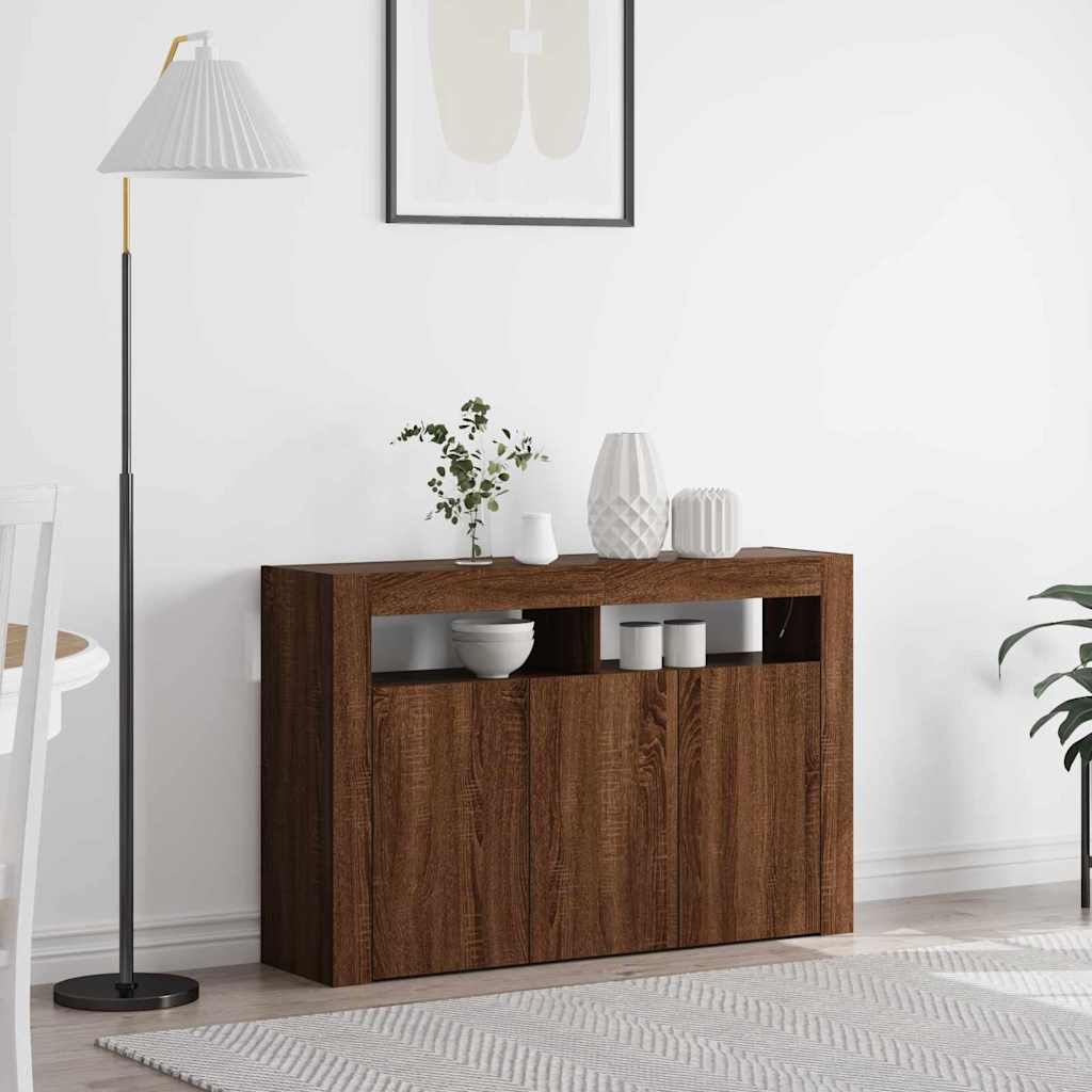 Credenza Rovere marrone 116 x 30 x 75 cm Legno multistrato - homemem39
