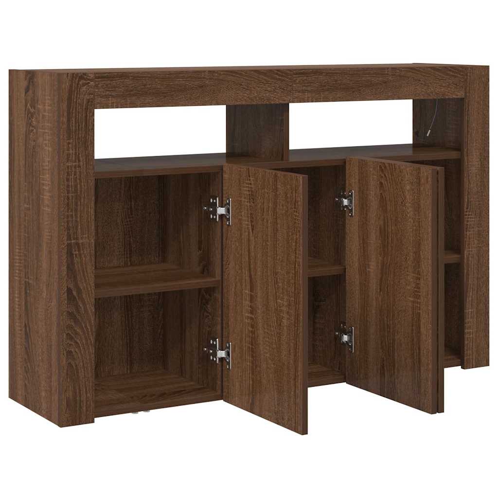 Credenza Rovere marrone 116 x 30 x 75 cm Legno multistrato - homemem39