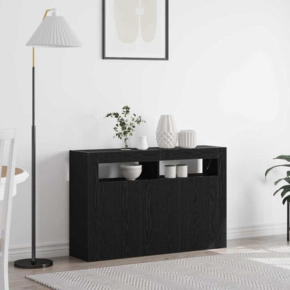 Credenza Rovere nero 116 x 30 x 75 cm Legno multistrato - homemem39