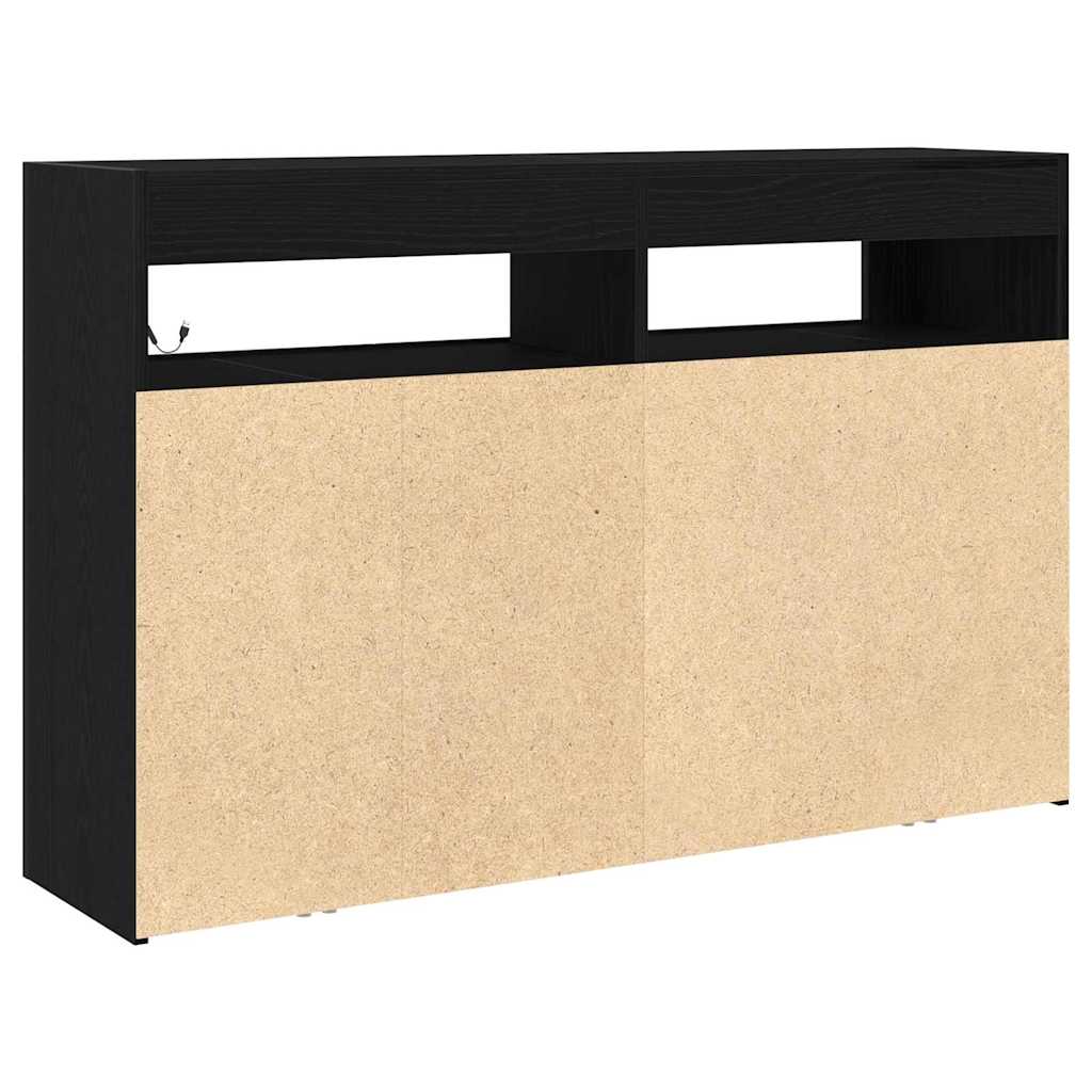 Credenza Rovere nero 116 x 30 x 75 cm Legno multistrato - homemem39