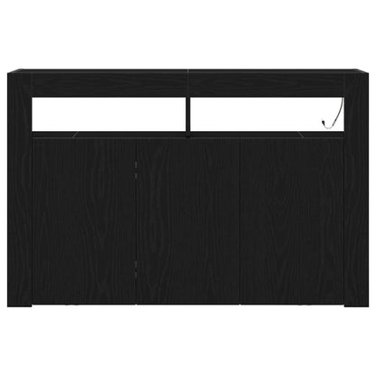 Credenza Rovere nero 116 x 30 x 75 cm Legno multistrato - homemem39