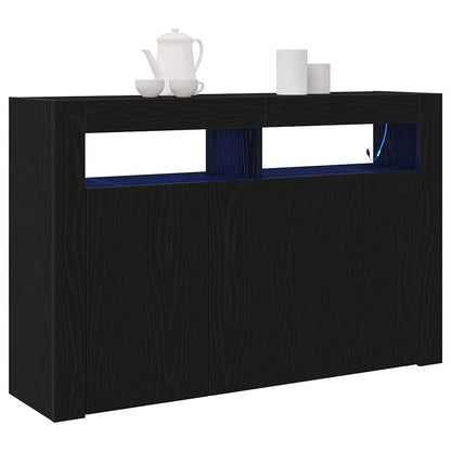 Credenza Rovere nero 116 x 30 x 75 cm Legno multistrato - homemem39