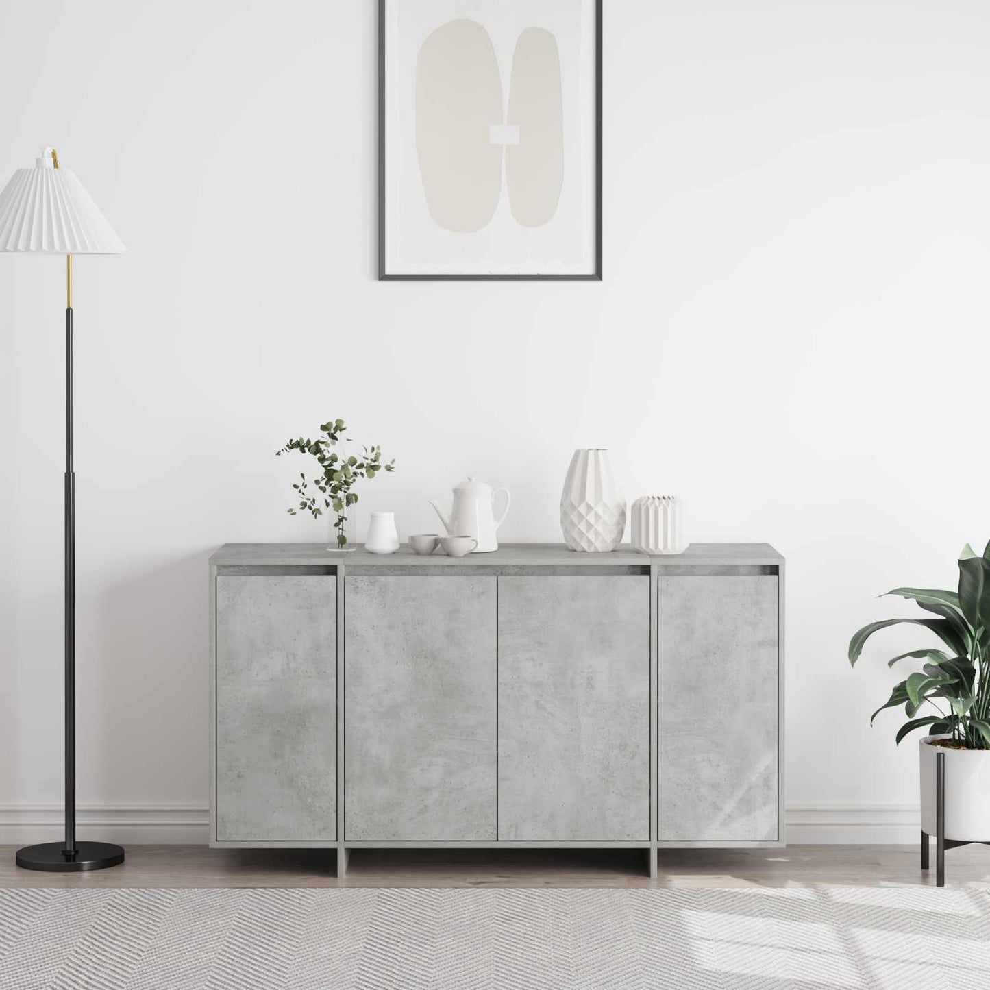 Credenza Grigio cemento 135 x 41 x 75 cm Legno multistrato