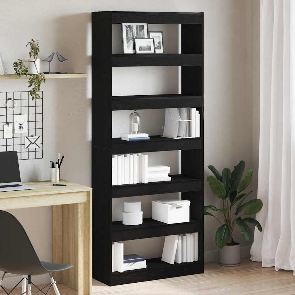 Libreria Nero 80 x 30 x 198 cm Legno multistrato