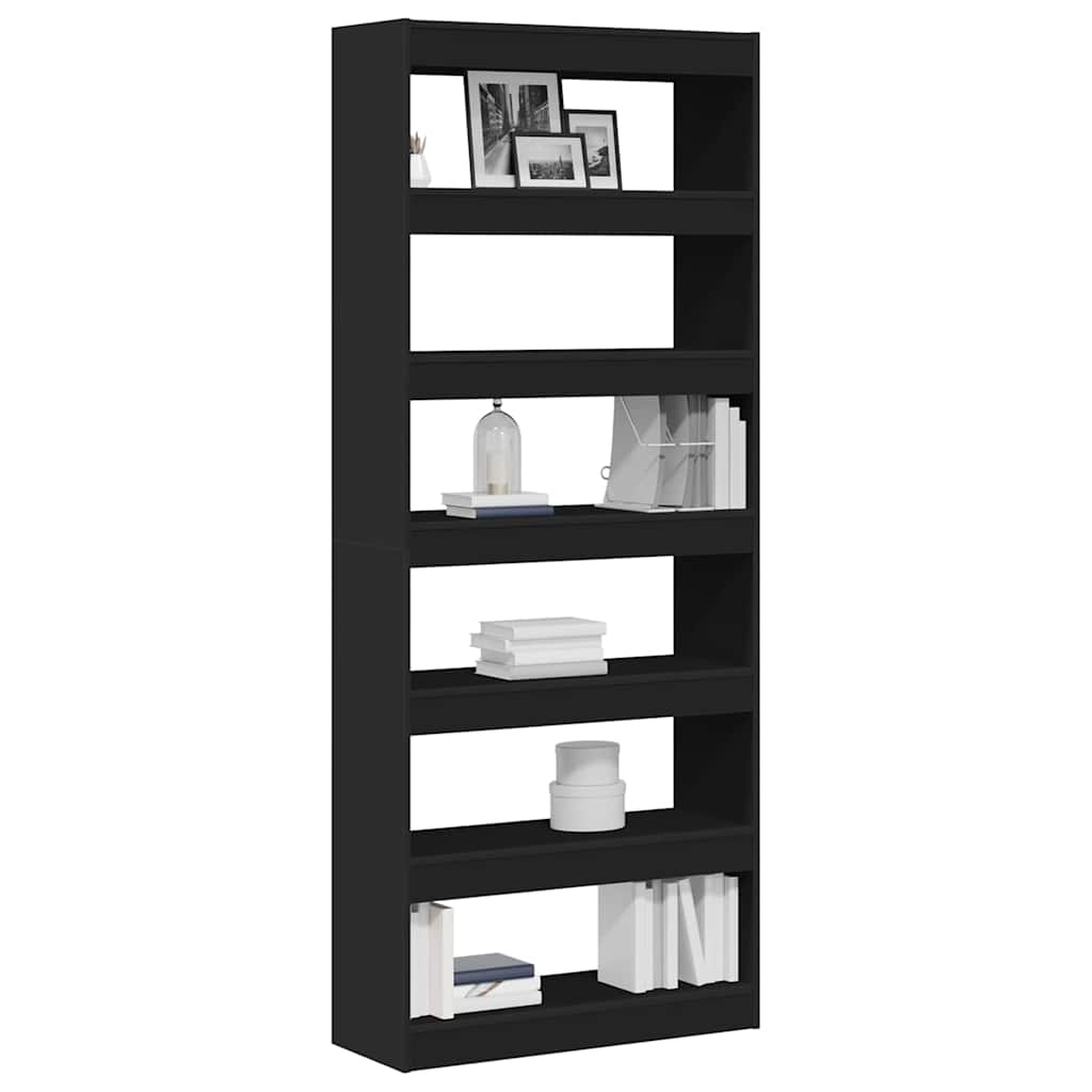 Libreria Nero 80 x 30 x 198 cm Legno multistrato