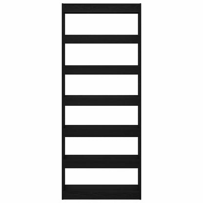 Armadio per Libri con lo scaffale Rovere Nero 80 x 30 x 198 cm | homemem39