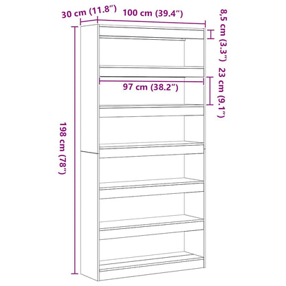 Armadio per Libri Grigio cemento 100 x 30 x 198 cm | homemem39