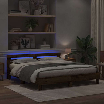 Struttura del letto con led Legno vecchio 200 x 200 cm | homemem39