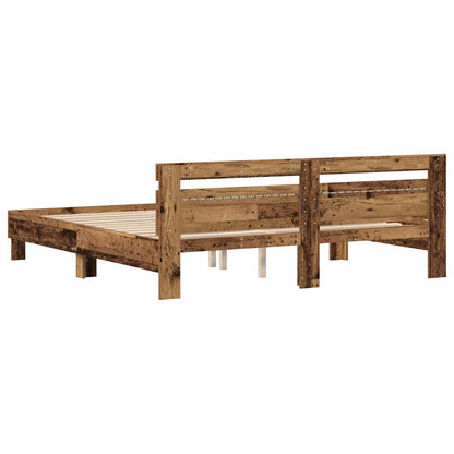 Struttura del letto con led Legno vecchio 200 x 200 cm | homemem39