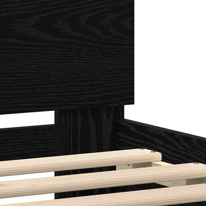 Struttura del letto Rovere Nero 200 x 200 cm Legno multistrato | homemem39