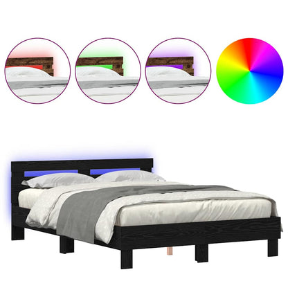 Struttura del letto Rovere nero 150 x 200 cm Legno multistrato