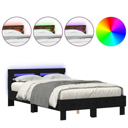 Struttura del letto Rovere nero 120 x 200 cm Legno multistrato