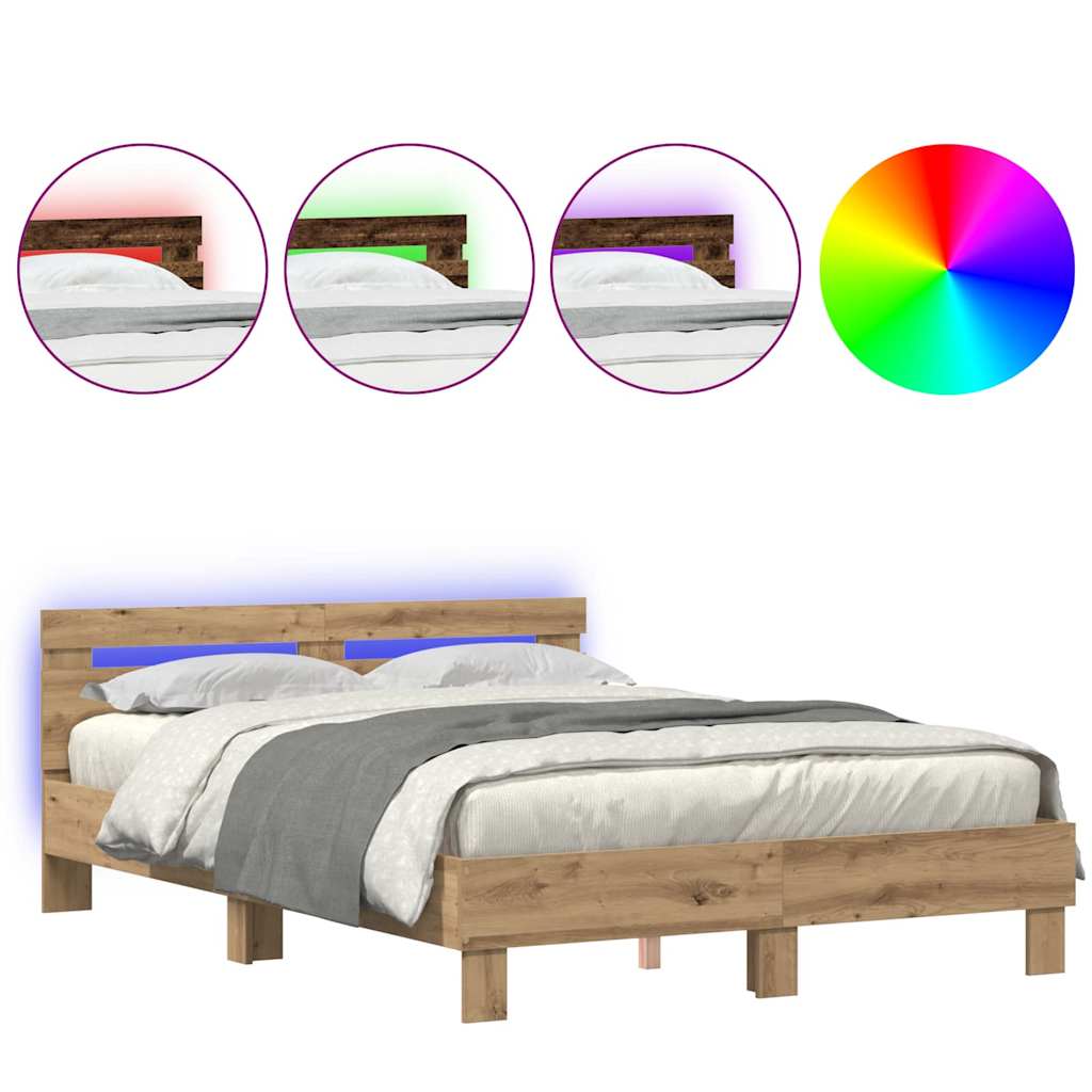 Struttura del letto rovere artigianale 140 x 190 cm