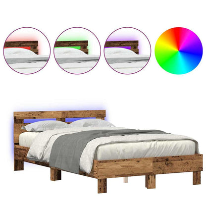 Struttura del letto con testiera Legno vecchio 120 x 190 cm