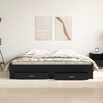 Telaio del letto con cassetti Rovere nero 180 x 200 cm