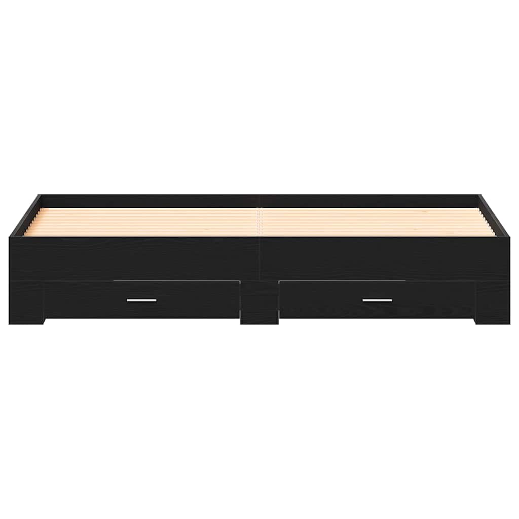 Struttura del letto Rovere Nero 180 x 200 cm Legno multistrato