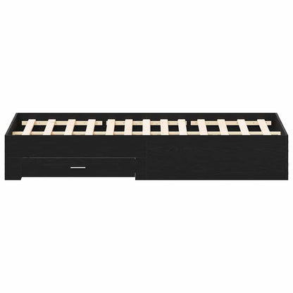 Telaio del letto con cassetti Rovere nero 180 x 200 cm