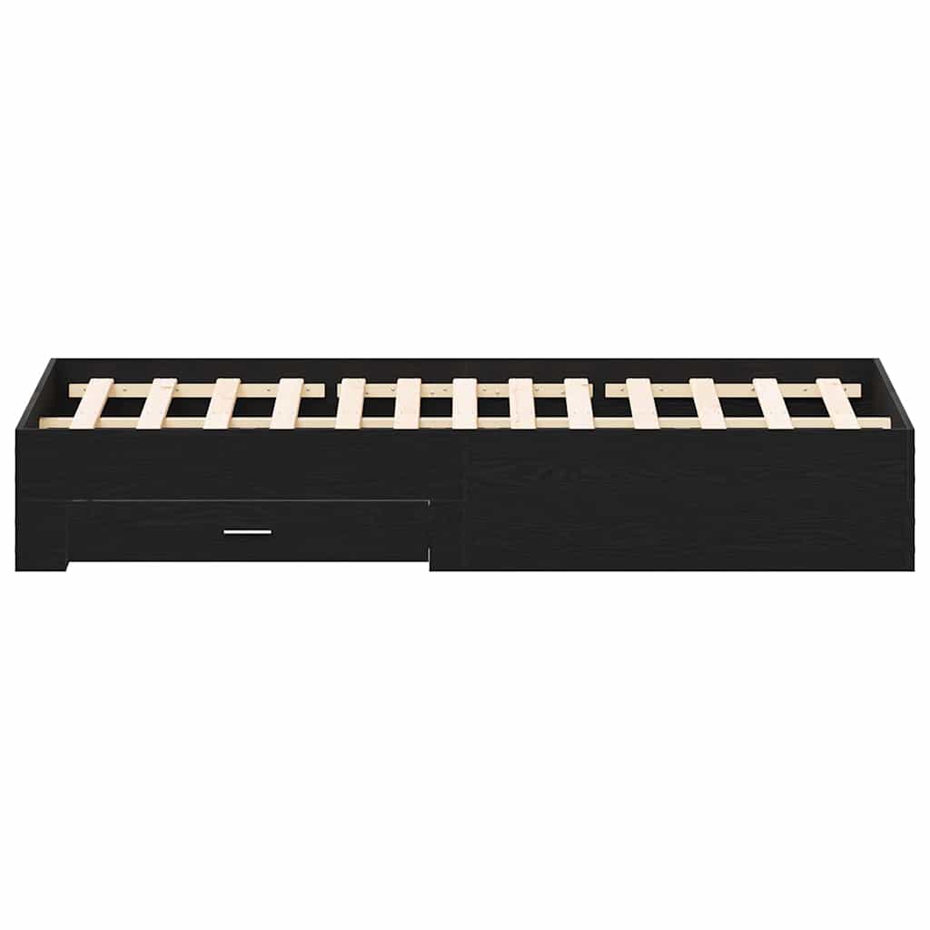 Struttura del letto Rovere Nero 180 x 200 cm Legno multistrato